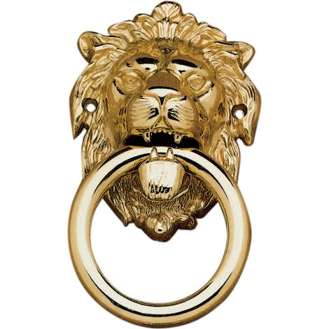 BATTENTE OTTONE LEONE C/ANELLO 155 MM LUCIDO- BENINI- 2,0 pz