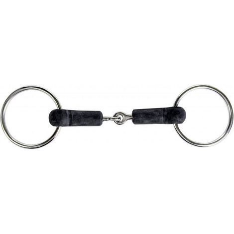 11,5 cm, nero: Filetto snodato ad anelli 18 mm ricoperto in gomma