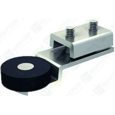 Mantion – Butée de porte pour rails 3530 et 5040 – Acier argent – Charge utile 150 kg – Supporte portes jusqu'à 80 kg