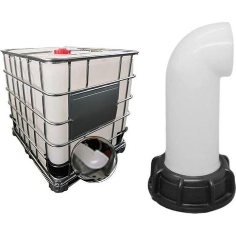 Vanne adaptateur réservoir d'eau IBC - - 60 mm - Plastique - Lot 2 pièces - Blanc (1/4)