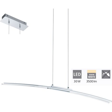 Lampadario A Sospensione Moderno Lasana Alluminio Cromo 1 Luce Led 30W 3500Lm (1/5)