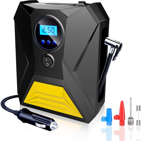 Gonfleur de pneu portable 12V CHOYCLIT, compresseur d'air numérique avec manomètre LED, pompe électrique pour voiture, vélo, ballon jusqu'à 150 PSI, urgence auto (1/3)