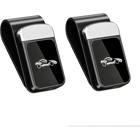 Beyamis Supports lunettes pare-soleil lot2 - Clip inox ABS noir (1/5)