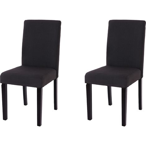 [NON UTILIZZATO] Set 2x sedie Littau tessuto soggiorno cucina sala da pranzo 43x56x90cm nero piedi scuri