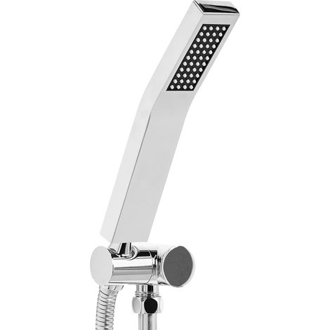 Ducha de mano moderno clásico rectangular 1 modo de rociado metal plateado Amboro