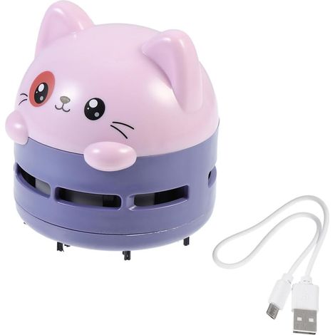 Mini Aspirateur Portable pour Nettoyer Clavier D'ordinateur et Bureau de Bureau Léger en Abs Design Cartoon Mignon (1/5)