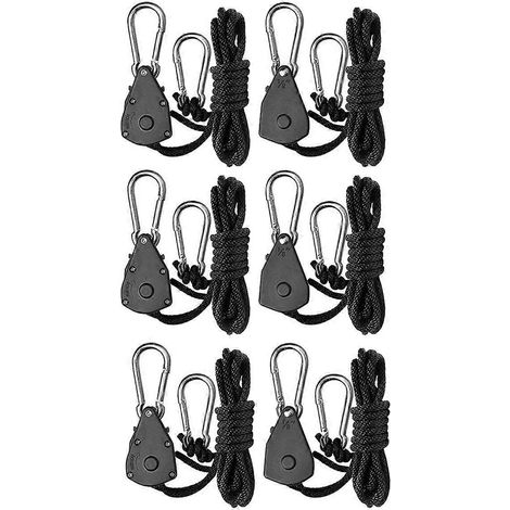 Lot de 6 supports à cliquet robustes et réglables pour lampe de croissance - 1/8 pouce (1/5)