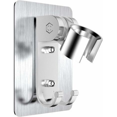Shower bracket, no need to drill holes to install strong glue with screw mounting holes, the bracket can be adjusted 90 degrees, strong adhesion, waterproof (1/4)