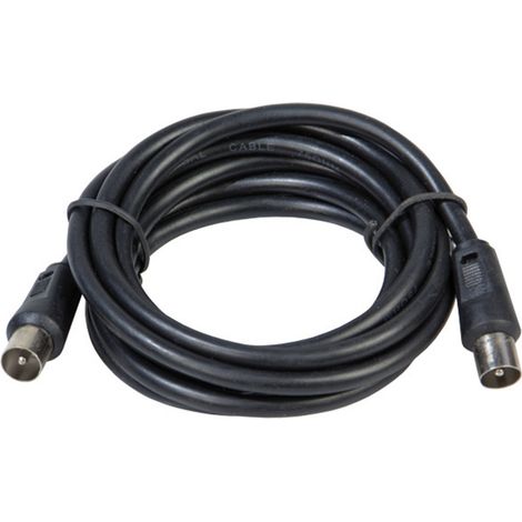 ProlongaciónTV Video Macho-Macho 2 metros / Ø 9,5 mm. Con Adaptador Macho-Hembra Negro