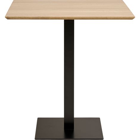 Tavolo bar Fano in melamina naturale con base in metallo nero 70x70x75 cm