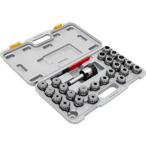 CNC Spannzangenfutter Set, 23 Spannzangen, 4-26mm Spannbereich, MK3 Schaftkonus, Zugstangen-Gewinde M12, Werkzeugkasten enthalten (1/5)