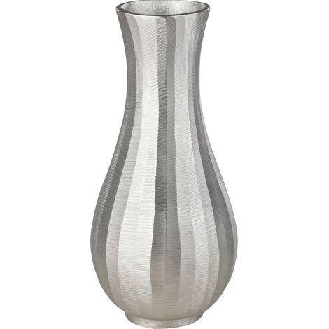EGLO LIVING Metallvase Abucay, Deko Vase für Pampasgras, Dekovase für Wohnzimmer, Blumenvase aus Metall in Nickel, Tischdeko 28,5 cm (1/5)