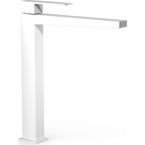 TRES 20210305BM SLIM Grifo Monomando XXL Caño Alto para Lavabo Color Blanco Mate - ref: 20210305BM