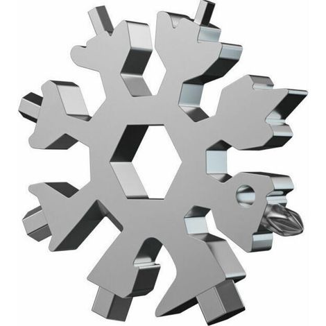Flocon de neige outil multifonctionnel 18 en 1 croix tournevis plat Kit fonction ouvre - bouteille / clé clé clé en acier inoxydable (argent)