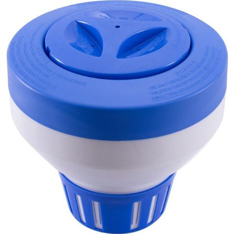 Distributeur de chlore flottant, flotteur de chlore/brome pour piscine et spa, chlorateur flottant grande capacité de 18 cm et support de brome pour feuille chimique de 7,6 cm (pliable) (1/5)