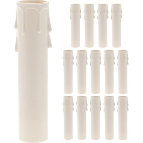 15 Manchons De Bougie En Plastique Cache Douille Lustre En Forme De Goutte 3.00 X 10.00 cm Pour Bougies Tubes De Bougie Et Remplacement De Manches De (1/5)