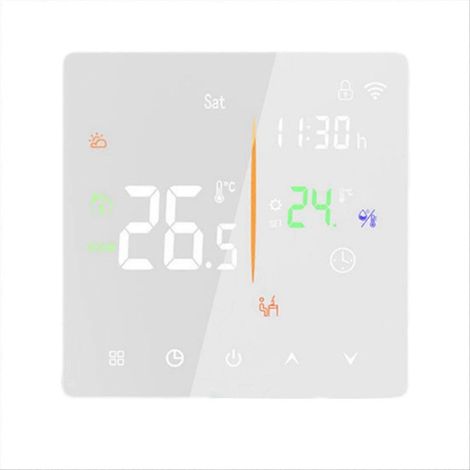Thermostat intelligent WiFi, thermostat programmable, compatible avec les radiateurs électriques 16A, commande vocale via Home et A. (1/5)