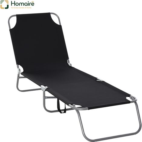 HOMAIRE Sonnenliege klappbar avec dossier réglable et cadre métallique inoxydable
