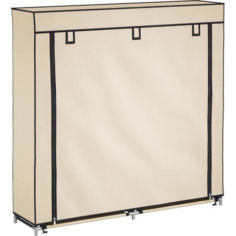 Maison Exclusive - Armoire à chaussures avec housse Crème 115x28x110 cm Tissu (1/5)
