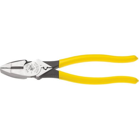 Klein Tools Pinze crimpatrici D213-9NE-CR Lineman, prodotte negli Stati Uniti, design aerodinamico ad alta leva in acciaio temprato a induzione, 22,9 cm (1/4)