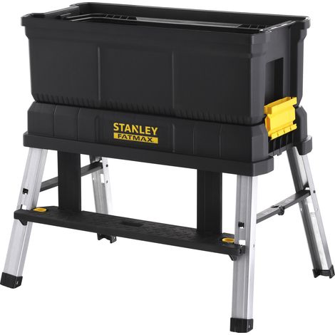 Stanley FATMAX Werkzeugbox mit Tritt, 3-in-1 - Aufbewahrung, Tritt und erhöhte Trage