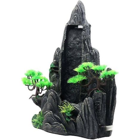 Résine Rocher Décoration Aquarium Paysage Cascade Bureau Décor Aquascape Ornement Poisson (1/4)