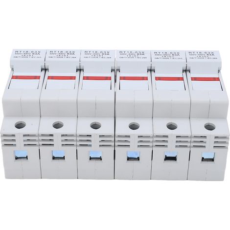 Porte-fusible sur rail DIN RT18-63X avec voyant LED, pour cartouche RO16 14x51mm, 63A, 500-690V, triphasé (3P) (1/5)