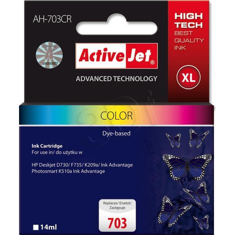Activejet AH-703CR - Cartucho de tinta de repuesto HP 703, alto rendimiento, 21 ml (1/2)