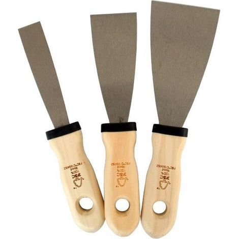 KIT SPATOLE STUCCO MANICO LEGNO 20-40-60