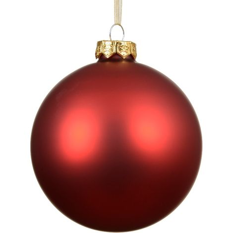 Rote, mattierte Glas-Weihnachtsbaumkugel, 8 cm, 1 Stück (1/2)
