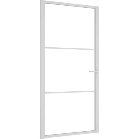 Porte intérieure,Porte d'entrée 102,5x201,5 cm Blanc Verre ESG et aluminium CFW74089 (1/5)