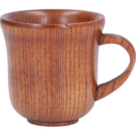Mug en bois de 300 ml avec anse, isotherme, pour café, thé ou autres boissons, pour la maison et le bureau (1/5)