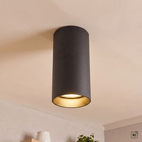 Deckenspot Aufputz Deckenlampe Metall GU10 Ø 5.5 cm in Schwarz Gold (1/5)