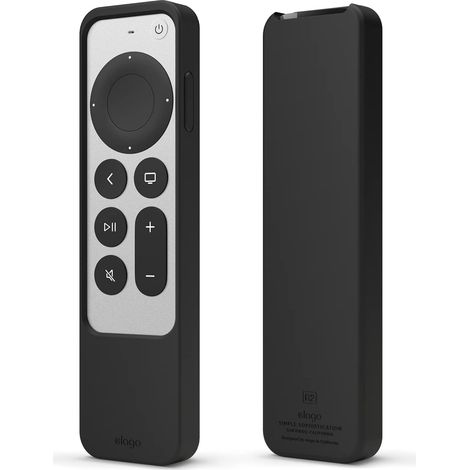 Étui R2 Compatible avec Apple TV 4K Siri Remote 3e Génération (2022) et 2e Génération (2021) - Mince, Léger, Silicone sans Rayures, Absorption Chocs, Accès Complet À Toutes Fonctions (Noir) (1/5)
