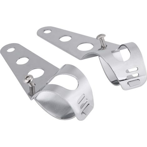 1 paire de supports de phare de moto en acier inoxydable Support de support universel (argent) (1/4)