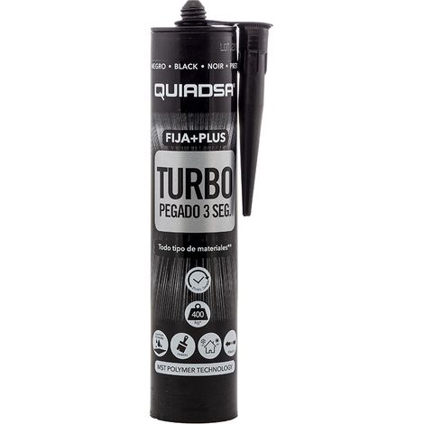Fixe Plus Turbo Noir Mastic Colle Hybride Polymère à Prise Rapide - Quiadsa