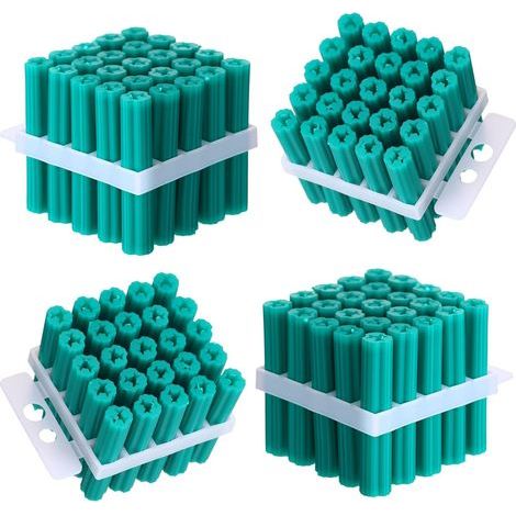 100 chevilles extensibles en plastique pour béton, ancrages à vis, tuyaux d'expansion pour murs creux, carrelage, ciment et boulons d'expansion (6,35 x 3,8 cm pour vis 10, 11 ou (1/5)