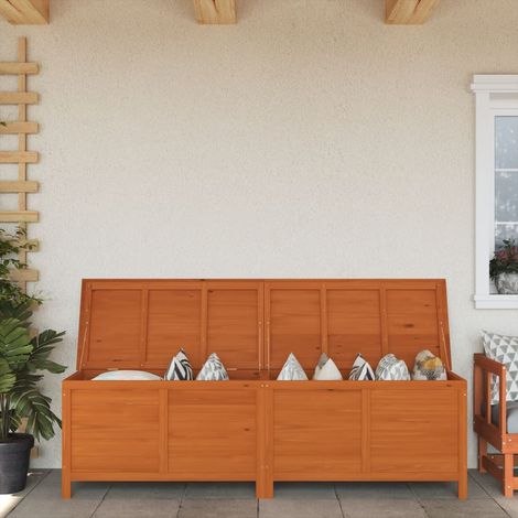 Gartentruhe,Auflagenboxen,Gartenbox Auflagentruhe Braun 198,5x50x56,5 cm Massivholz Tanne CCA654396 (1/5)
