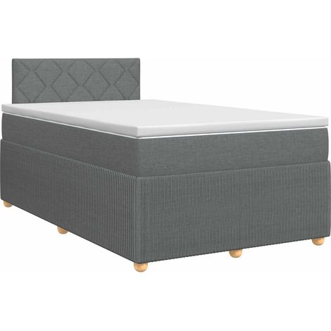 Maison Exclusive - Letto box spring con materasso Grigio Scuro 120 x 190 cm (1/5)