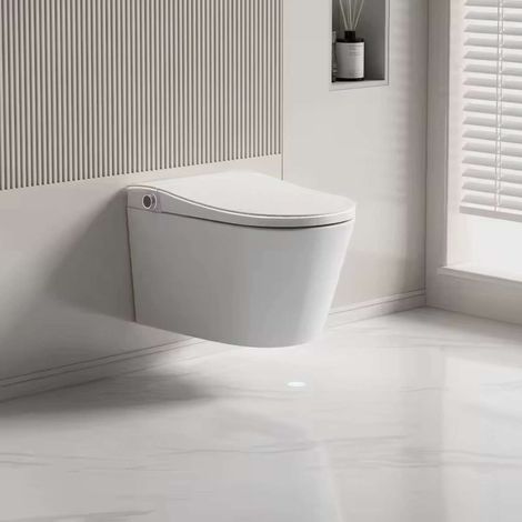 Toilette japonaise suspendue connectée LED sortie horizontale P-trap (1/5)