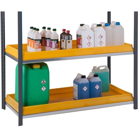 PROVOST - Bac de rétention en polyéthylène jaune pour rayonnage Prospace + (1/4)