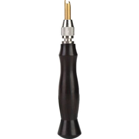 Outil à plier le cuir avec manche en bois de santal et tête en laiton, pour sceller les bords (1,5-2-2,5-3 mm). (1/5)