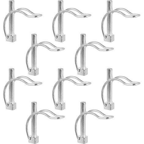 10 Pièces Goupille de Verrouillage Forme D 850mm, Goupille Motoculteur Acier au Carbone Galvanisé, Goupille Forme D Portable, Bien Démonté (1/5)