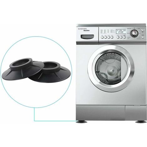 8Pcs Patins Anti-Vibration pour Machine à Laver,Sèche-Linge en Caoutchouc Coussinets de Machine à Laver à Tambour(10cm,Noir) (1/5)
