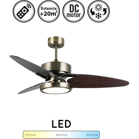 Ventilador de techo con luz silencioso DC con mando Cross negro 132 cm invierno-verano color luz regulable (1/4)