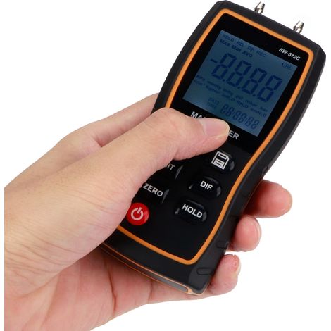Manomètre numérique différentiel SNDWAY, jauge de pression d'air et de gaz portable ±103.42 KPA (1/5)