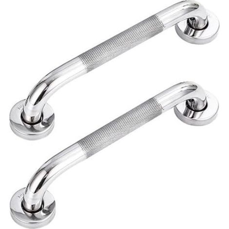 Lot de 2 barres d'appui de salle de bain en acier inoxydable 304 avec poignée antidérapante,pour baignoire,toilettes, salle de bain, rampe d'escalier (1/5)
