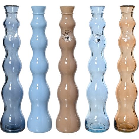 VASO IN VETRO D.7,5XH16CM 5 COLORI ASS.