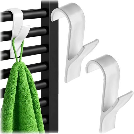 Ganci per termosifone da bagno, design leggero, resistenti alla ruggine, BIANCO (1/5)