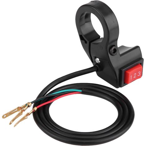 Interruptor basculante para manillar Zoternen, resistente, color negro, para bicicleta, scooter y motocicleta. (1/5)